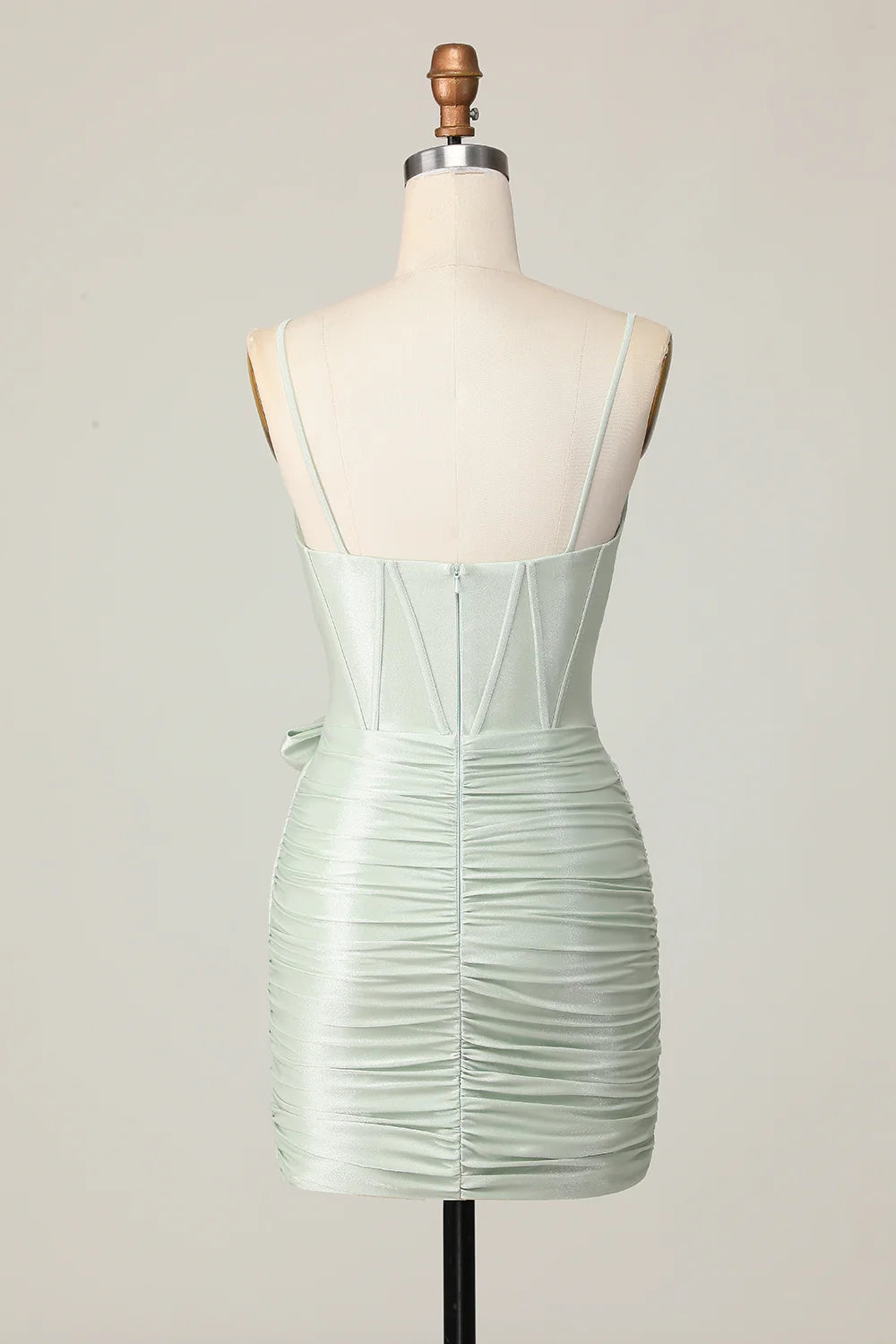 DingJi Wedding Charming Thin Strap Waist Short Bow Homecoming Dresses